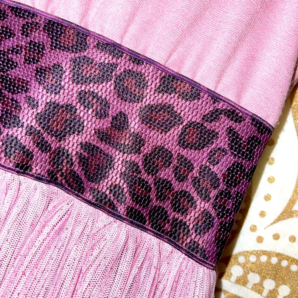🌷HP🌷GORGEOUS “PIPPA & JULIE” GIRLS LIGHT MAUVE/CHEETAH PRINT PARTY DRESS, SZ 8 - Picture 8 of 9
